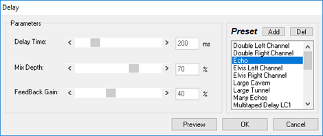 add echo to audio files